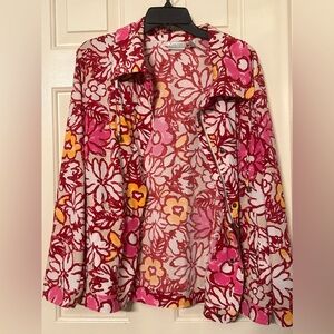 Chicos Zenergy Floral Lightweight Full Zip Jacket, Chico’s size 2 or 12/14
